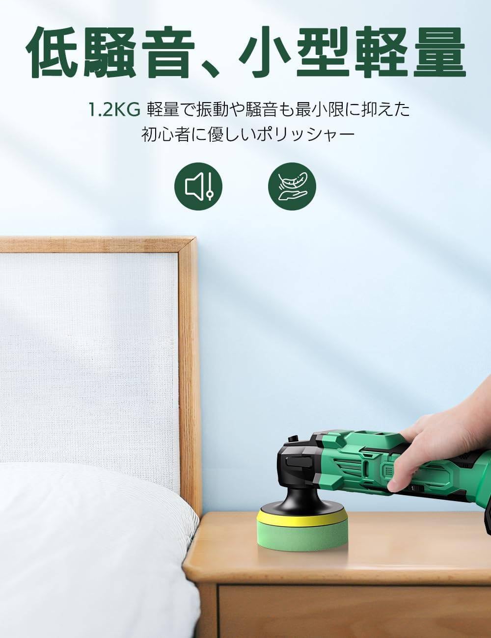 Amazon | ポリッシャー 車 2.0AHバッテリー*2個 電動 ポリッシャー充電