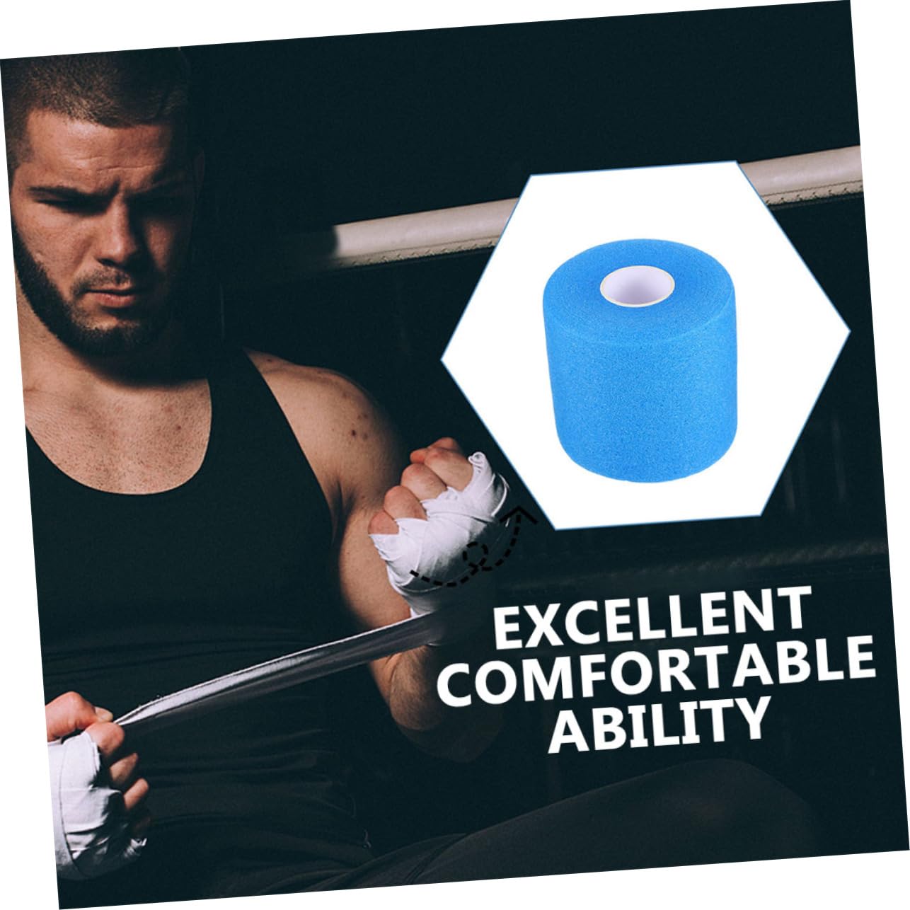 ibasenice Badminton Griff Wickeln Tennis Ausbildung Schutzfolien Gelenkschoner Muskelverband Sport Accessoires Tragbares Athletentape Gelenkschutzbandagen Schwamm Blue
