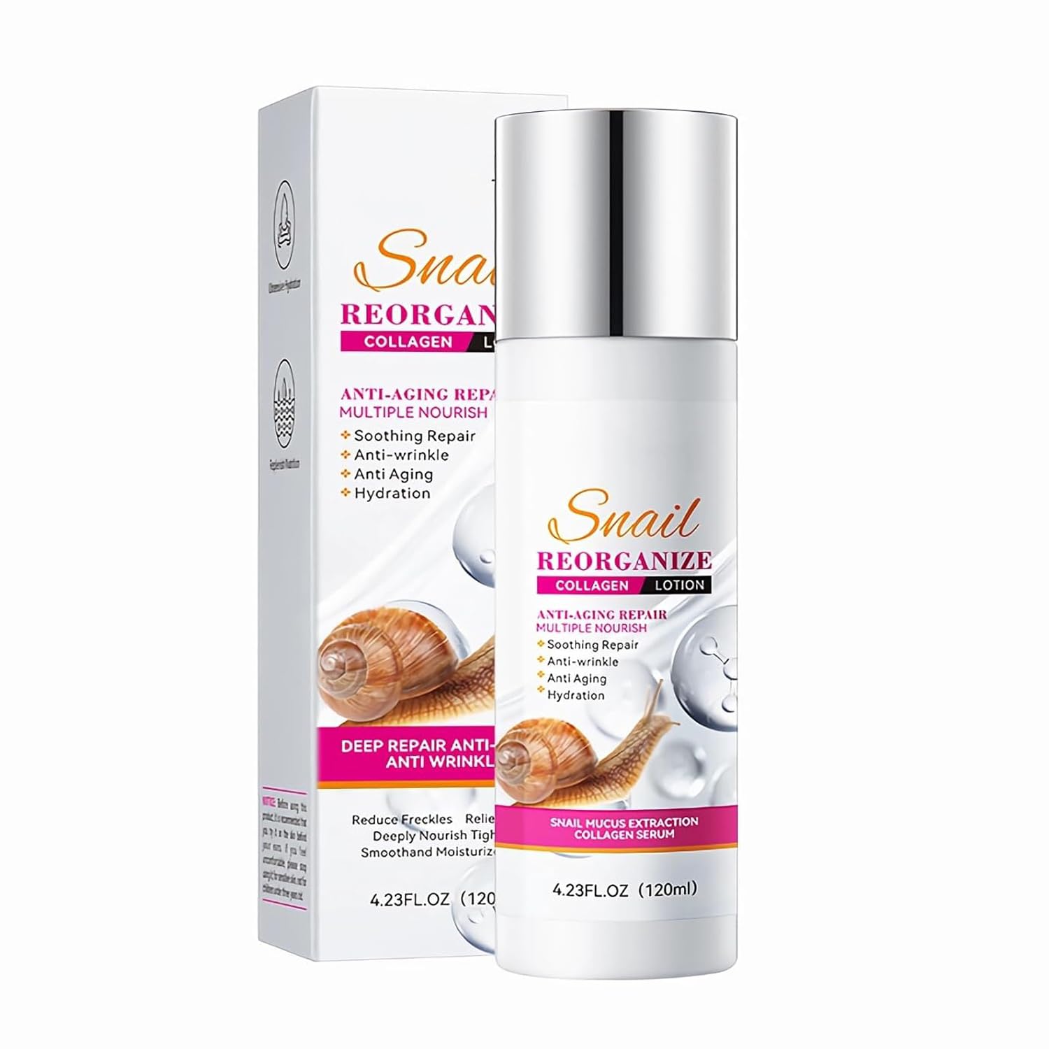 AzoneeSnail Protein Lotion, Snail Secretion Toner, Korean Snail Moisturizing Cream Daily Repair Cream, Regeneration and Moisturizing, Reconstructive Collagen Cream, Suitable for Sensitive Skin