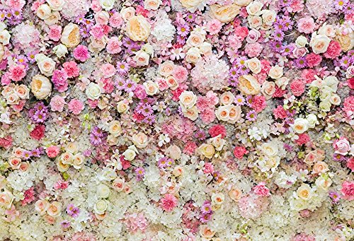 MEHOFOTO 2,1 x 1,5 m fiori rosa e bianco fondale
