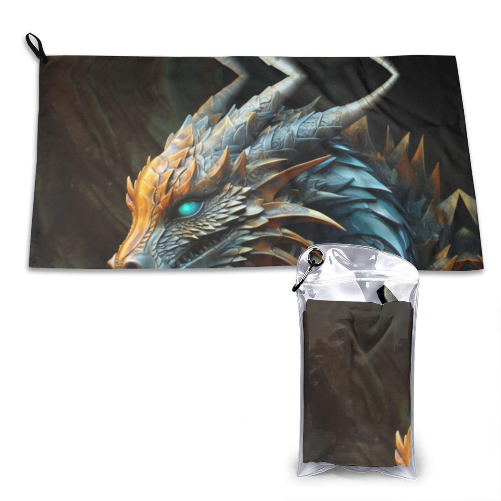 DUYKIMQW Beautiful dragon Print Quick Dry Towel 16x31.5in White