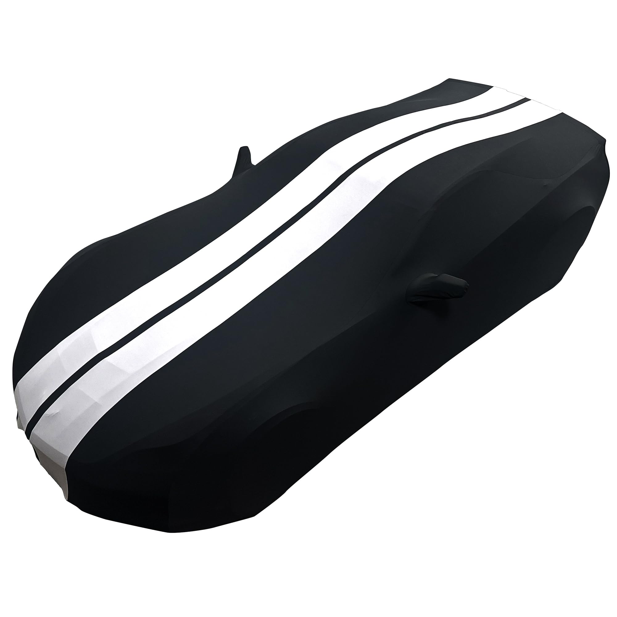 C7 Corvette Ultraguard Stretch Satin Indoor Car Cover : for 2014-2019 Stingray, Z51, Z06, ZR1, Grand Sport Corvettes - The Ultimate Custom Fit (Black with Gray Stripes)