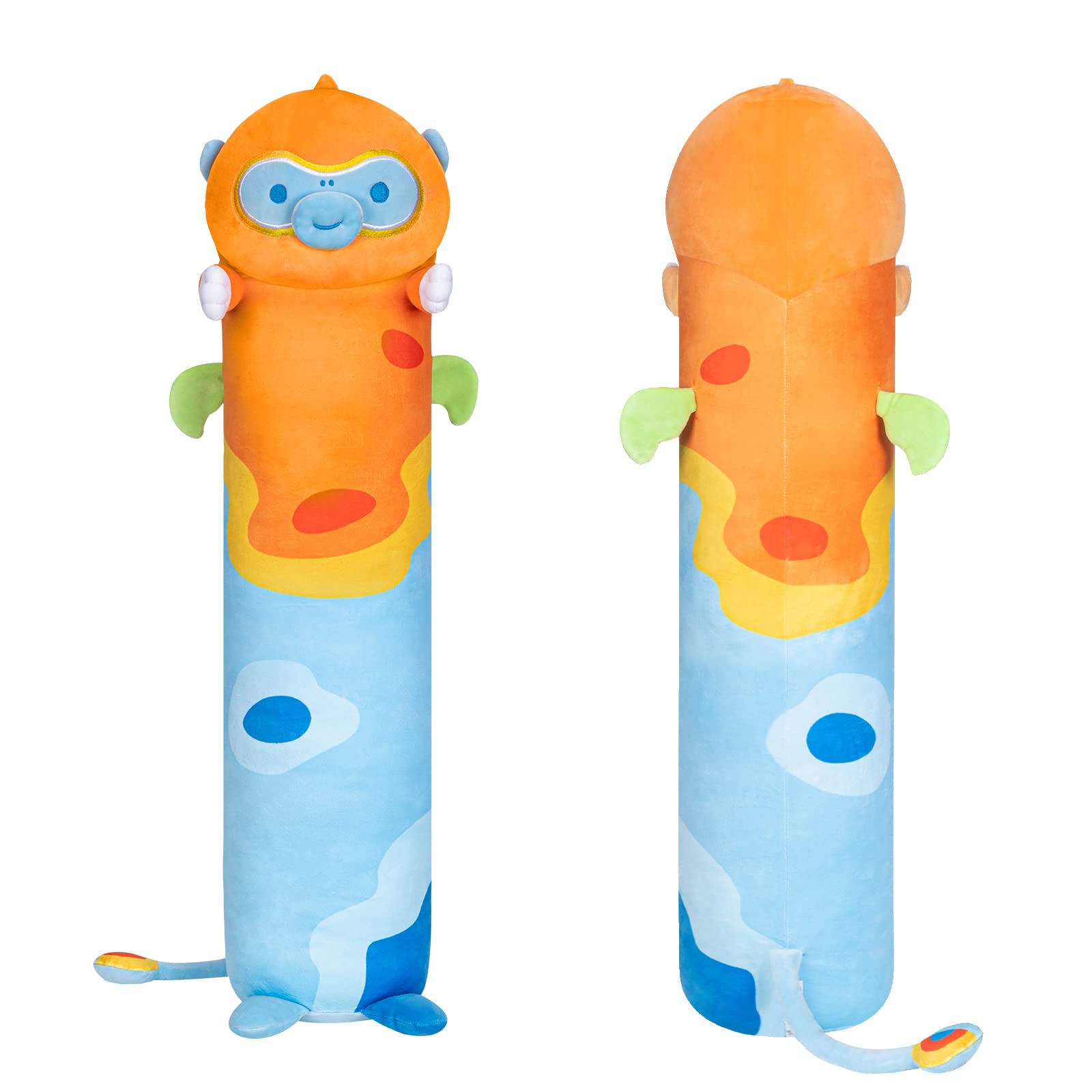 Mewaii 44" Long Monkey Plush Pillow - Kawaii Stuffed Animal Toy for Kids