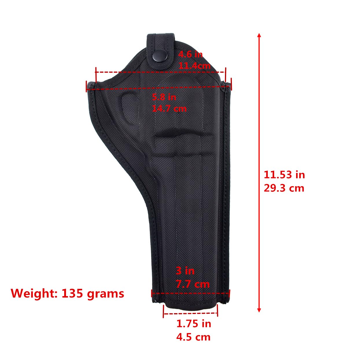 Tactical Universal Oxford Revolver Holster, Snap Strap and Belt Loop, Short & Long Style, Fits Most Revolvers