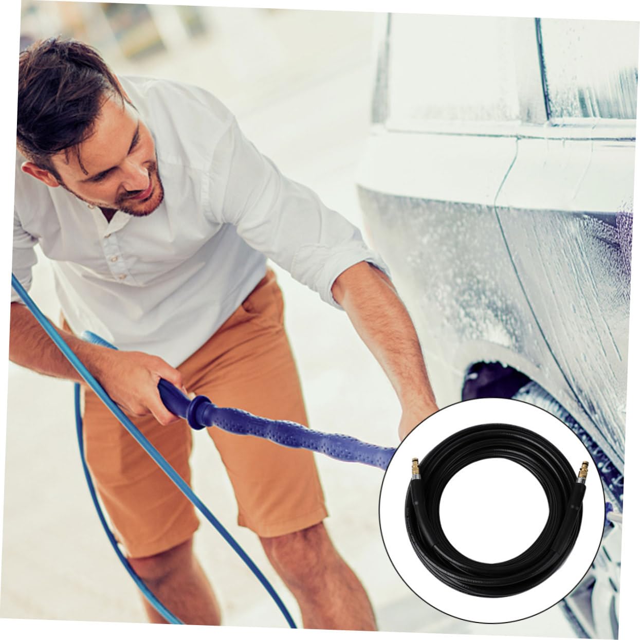 Manguera De Goma Lavadora Hidrolavadora Calentador De Agua De Coche Flexible Resistente