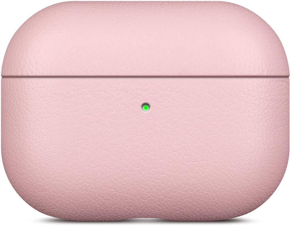 Lopie AirPods Pro 2 Leather Case, Handmade, Real Leather, Wireless Charging Compatible, 360-Degree Protection, Pink