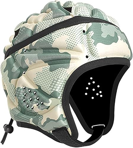 Miniatura 7 de Casco de fútbol de concha suave gorra Scrum 7v7 casco de rugby acolchado portero ajustable casco de portero de fútbol con bandera para niños jóvenes