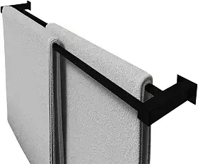 Toalheiro Duplo Inox Preto Fosco 60cm De Banheiro [Q-TD60PF]