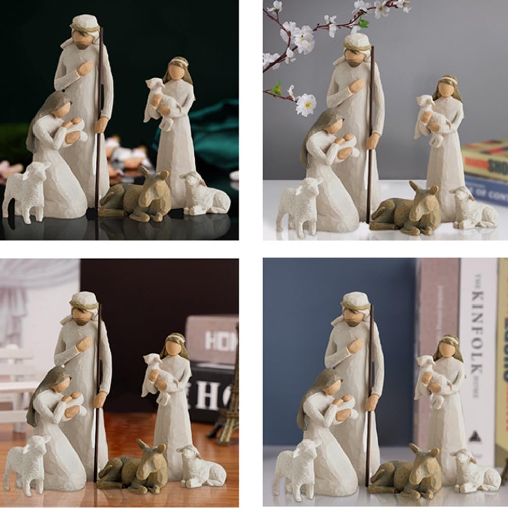 Lot de 10 Statues de crèche de Noël pour crèche de Noël