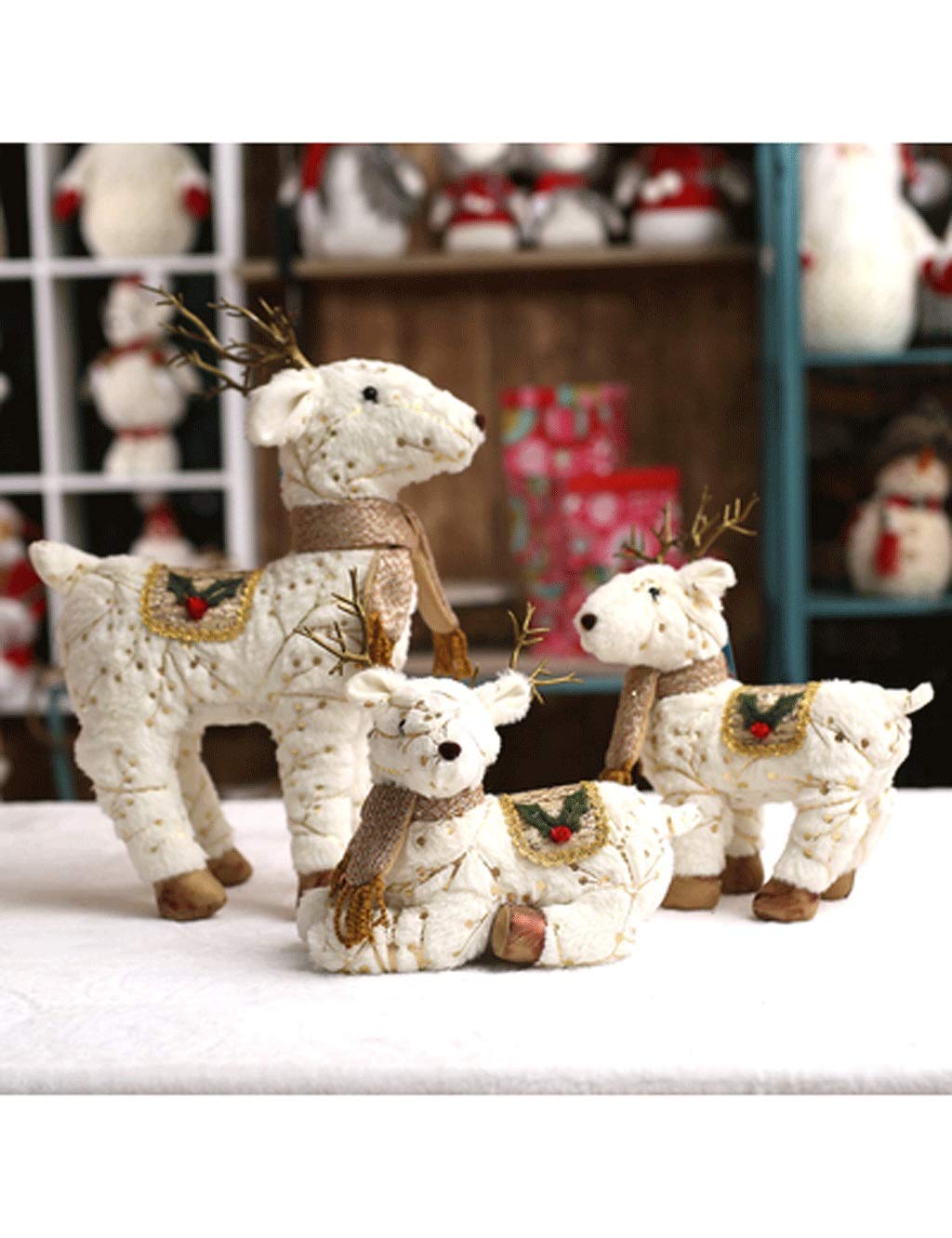 Famille de trois bonshommes de neige poupée Noël pour intérieur