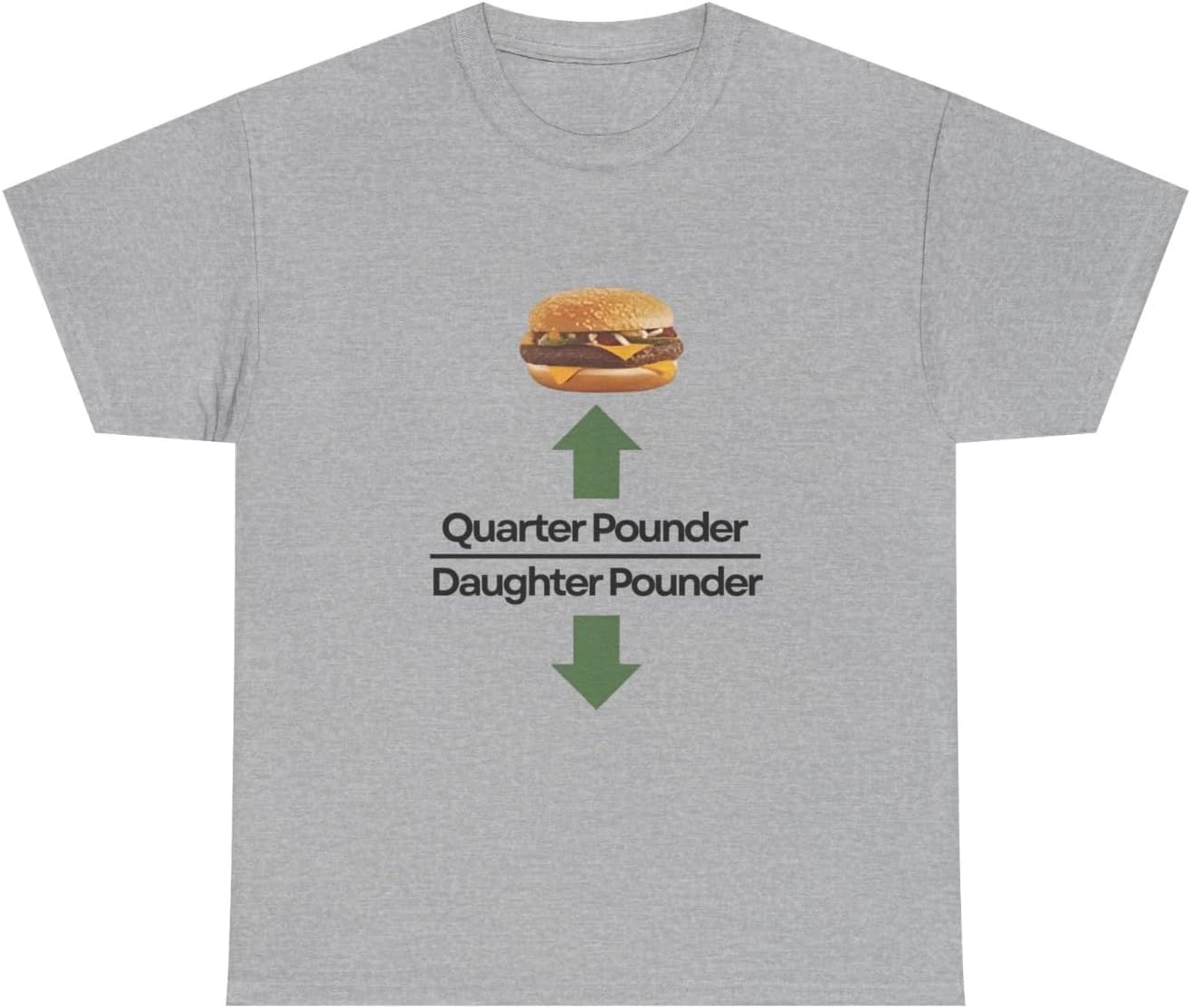 Inextone Men's Grey Quarter Pounder Daughter Pounder Tee｜ Cheeky & Funny Naughty Humor Shirt (Xl,)