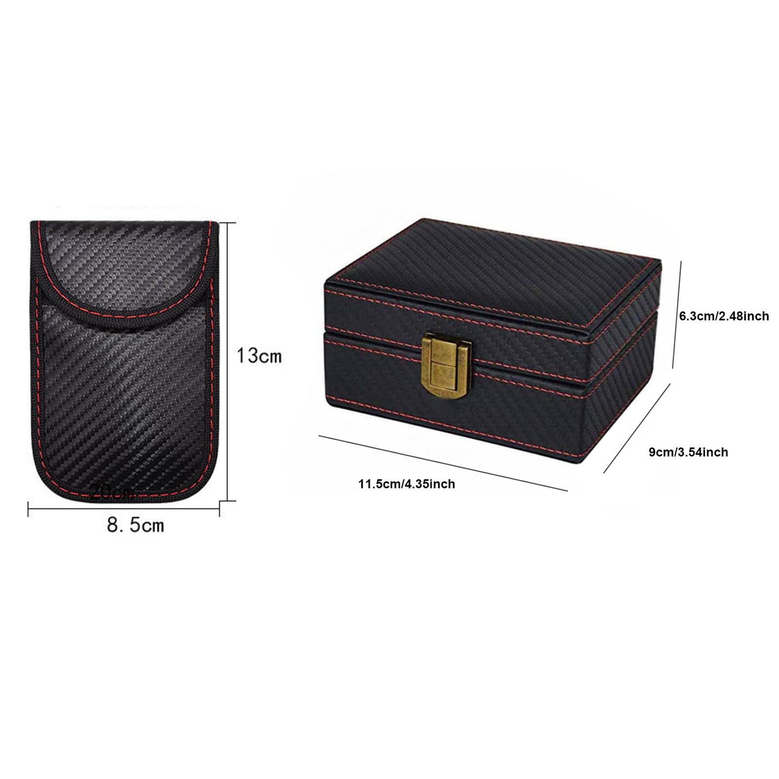 Faraday Caja para llaves de coche,caja de bloqueo de señales de llave de coche y bolsa para llaves sin llave,tarjetas de teléfonos móviles,bloqueador RFID,protector de señal de caja de almacenamiento