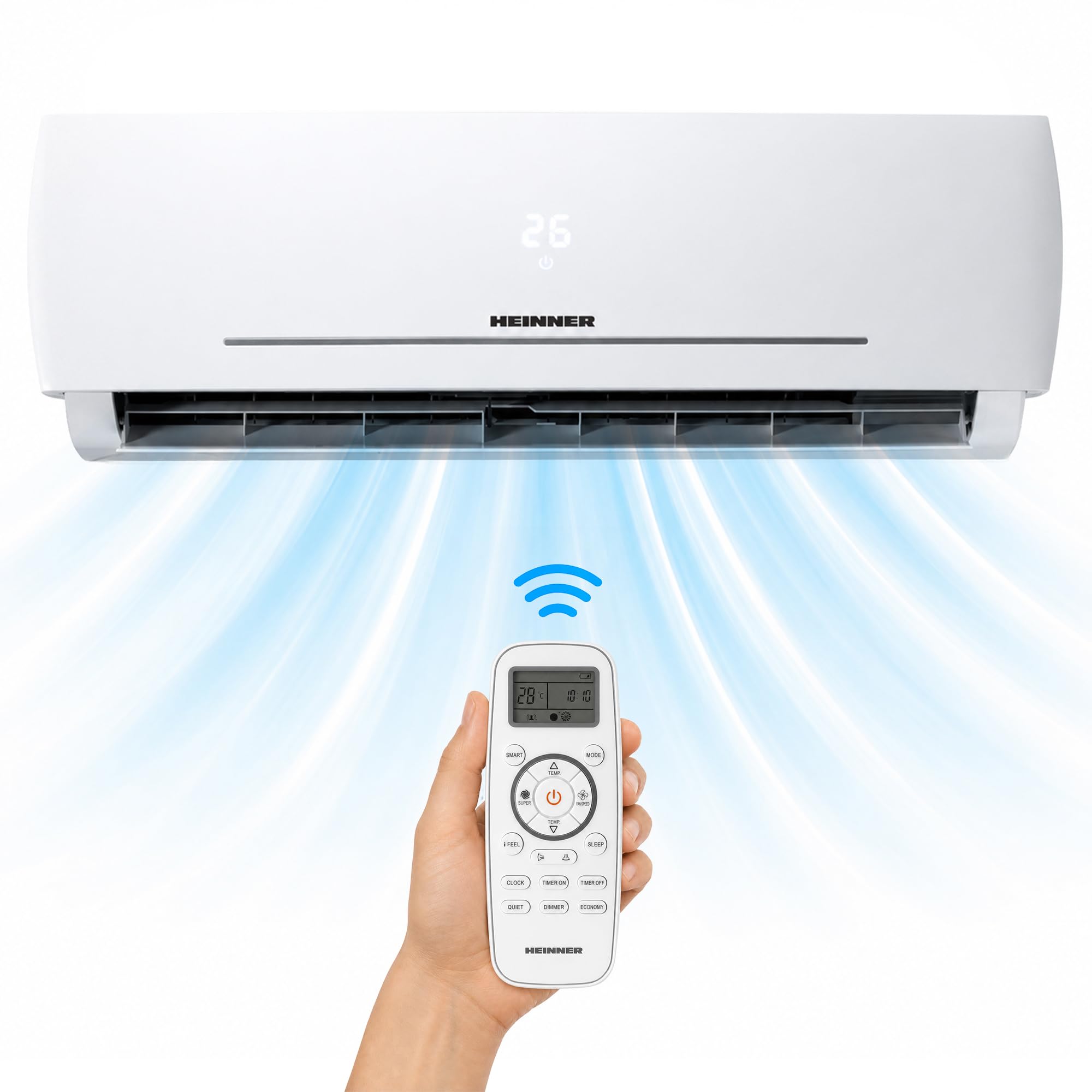 HACMS Multisplit Klimaanlage Split 24000 BTU Set mit 3 Innengeräten (2x 9000 + 1x 12000 BTU) – Inverter Klimagerät mit Wärmepumpe – Heizen & Kühlen – A++ – R32 – Leise Split Klimaanlage für 3 Räume