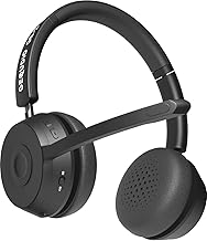 GEQUDIO GB-2 Headset with Microphone Bluetooth | Wireless Headphones | Passive Noise Cancelling | Connect 2 Devices Simultaneously (Mobile Phone, PC, Laptop) | Wireless Headset | Standby 500h (without