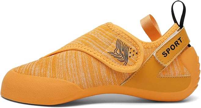 Children's Climbing Shoes.Bouldering Training Shoes. Indoor Climbing for Teenagers.Beginners Rock Shoes Yellow