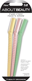 About Beauty Face N Brow: 3 Japanese Steel Facial Razors for Dermaplaning, Exfoliating, Shaving Peach Fuzz & Brow Shaping - Gentle Salon Results at Home