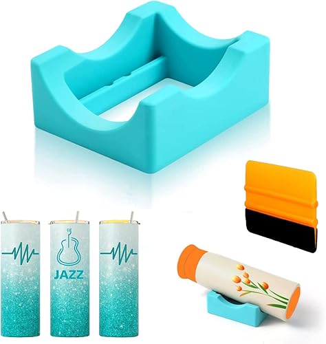 Soporte de vaso para manualidades de vasos, soporte de vinilo para calcomanías de vinilo, suministros de vaso con escobilla de fieltro para