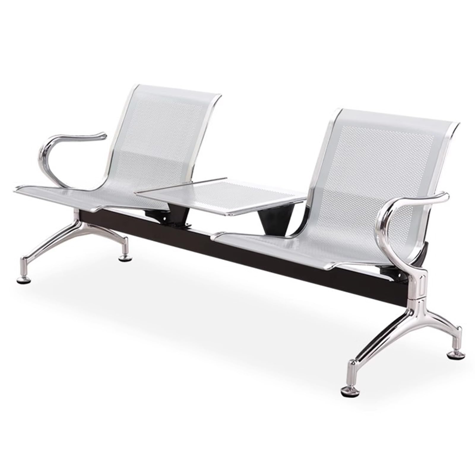 SaryEdge Reception Chairs Set with Coffee Table - 2-Seater Metal Seating for Office, Business, Bank, Airport, Market, Modern Design,