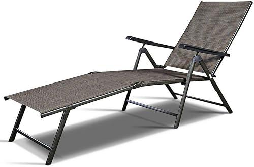 SHG - Tumbona plegable reclinable, ajustable, para piscina, patio, playa, camping, sillón reclinable B001