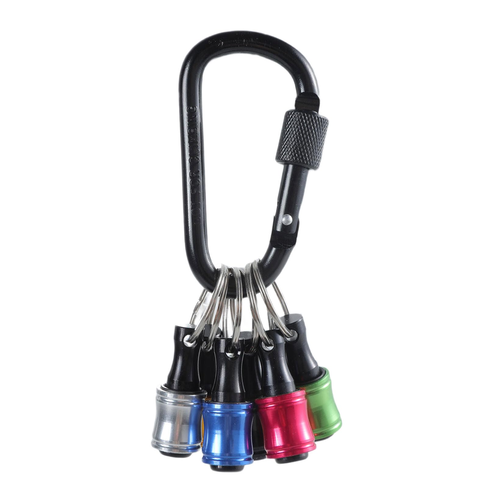 Newft 6Pcs 1 / 4Inch Hexagon Shank Aluminum Screwdriver Bit Holder Quick Changing Extension Rod Keychains Drill Screw Adapter Hexagon Shank Bit Holder