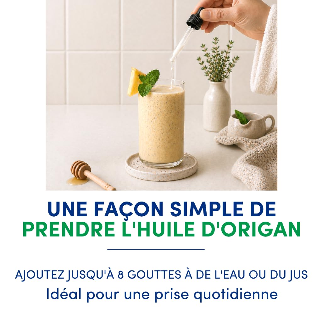 Huile d'Origan Bio Soluble dans l'Eau - Complément Alimentaire pour le Soutien Immunitaire, Digestif et Respiratoire, Bain de Bouche - À Base de Plantes, Végan, Sans OGM, Sans Gluten - 50ml