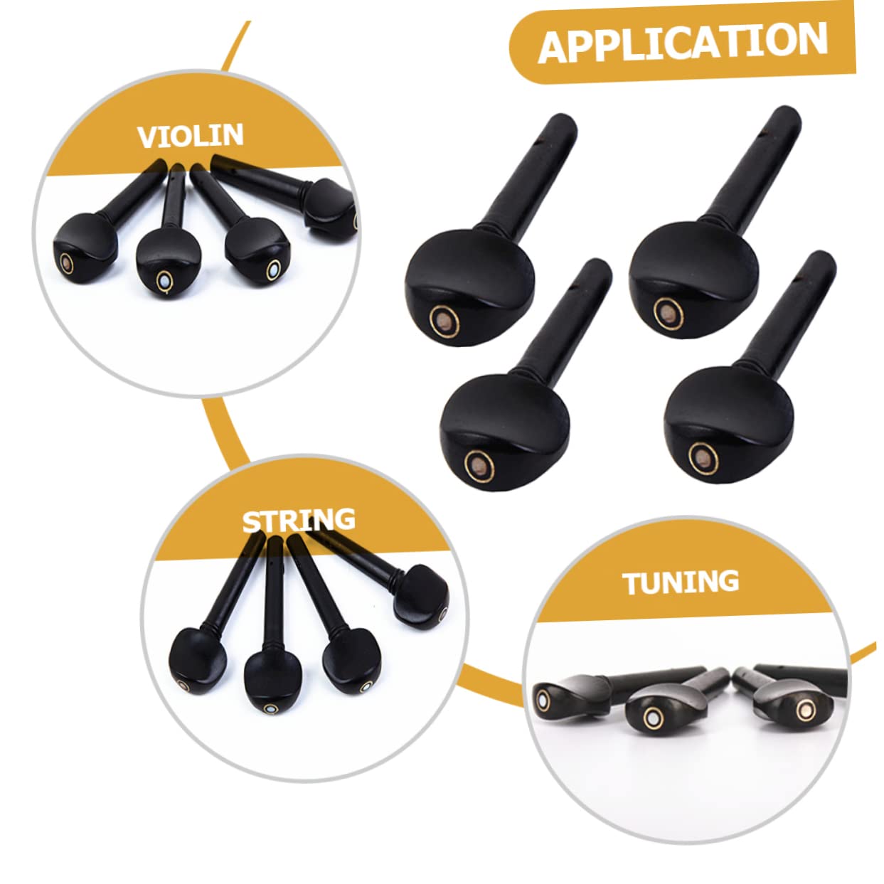 20 Pz Piroli Di Violino Piolo Di Accordatura Pirolo Fine Per Violino Pirolo Per Violino Del Violino Accessori in Oud Piroli Per Violino Tasti Dell'accordatore Black Ebano
