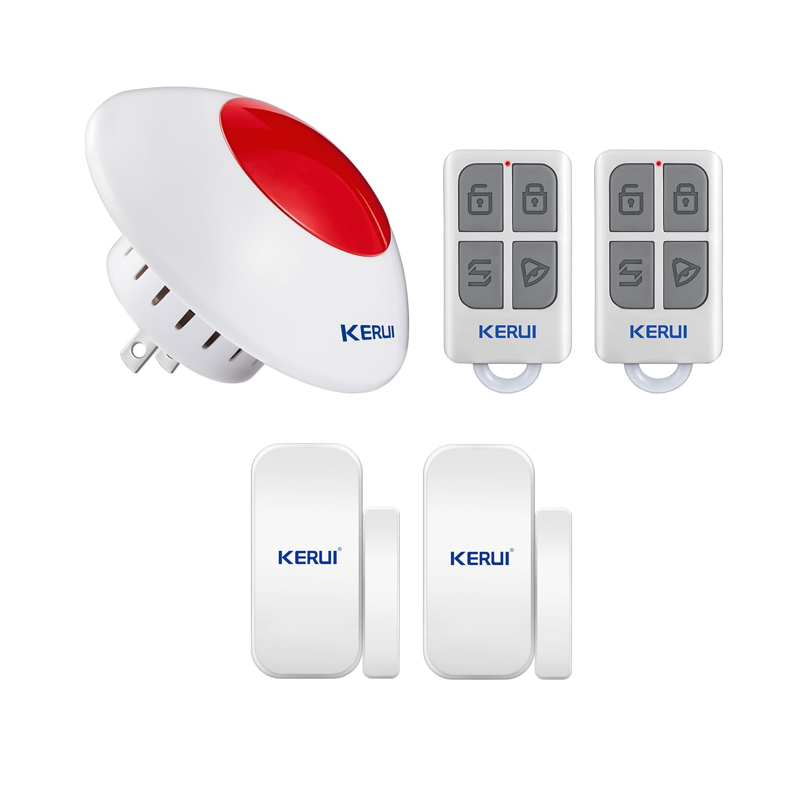 KERUI Home Security System 110dB Wireless Burglar Alarm System with Siren, Remote Control, and Door Magnetic Sensor. Perfect for House Alarm Systems, and Door Alarms for Home (Kit 1)