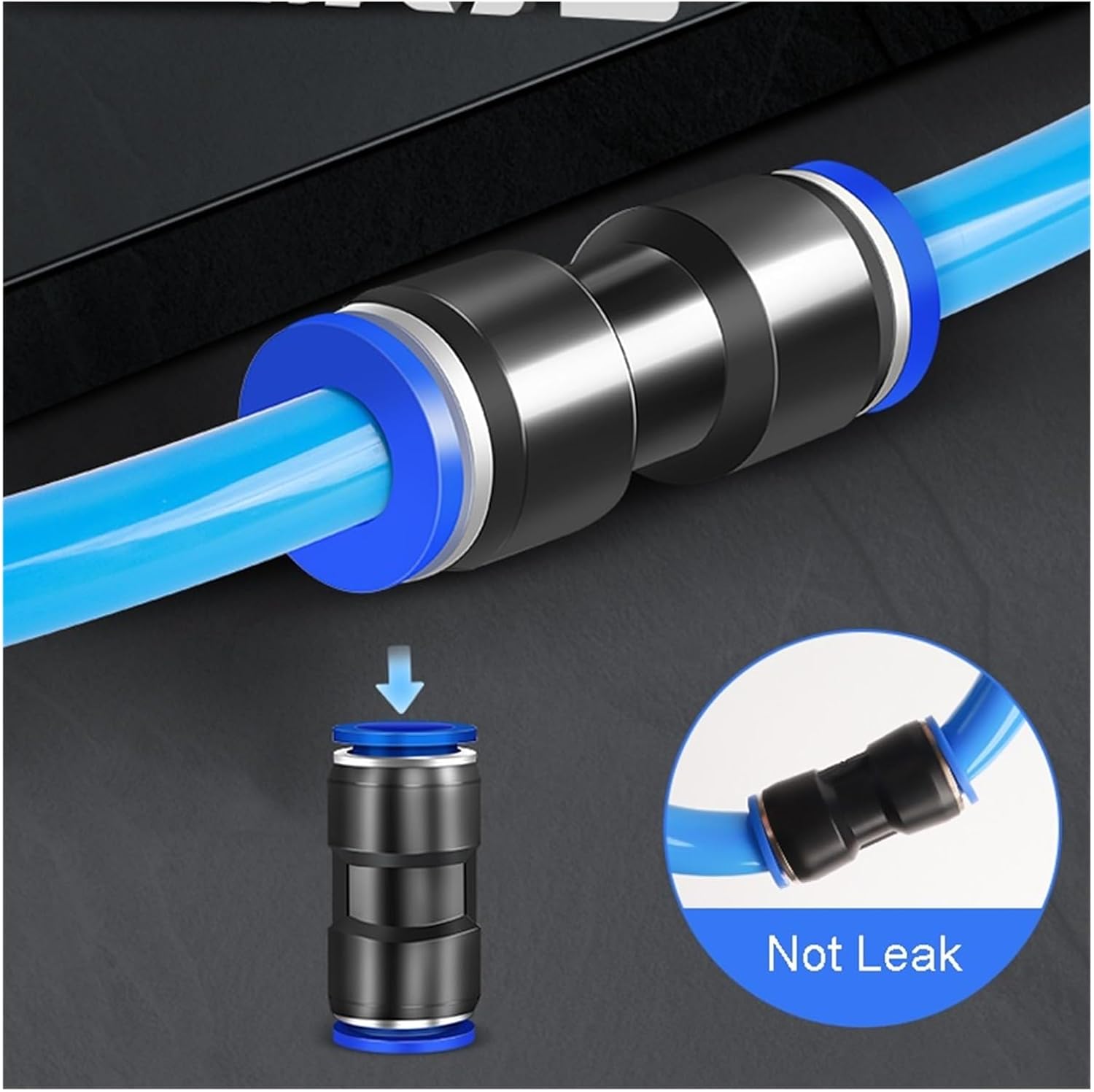 Pneumatic Quick Coupling Straight Through， Fitting Plastic Connector PU PG 4-10mm Air Water Hose Tube Push in Straight Gas Quick Connectors(Pg 14-16)