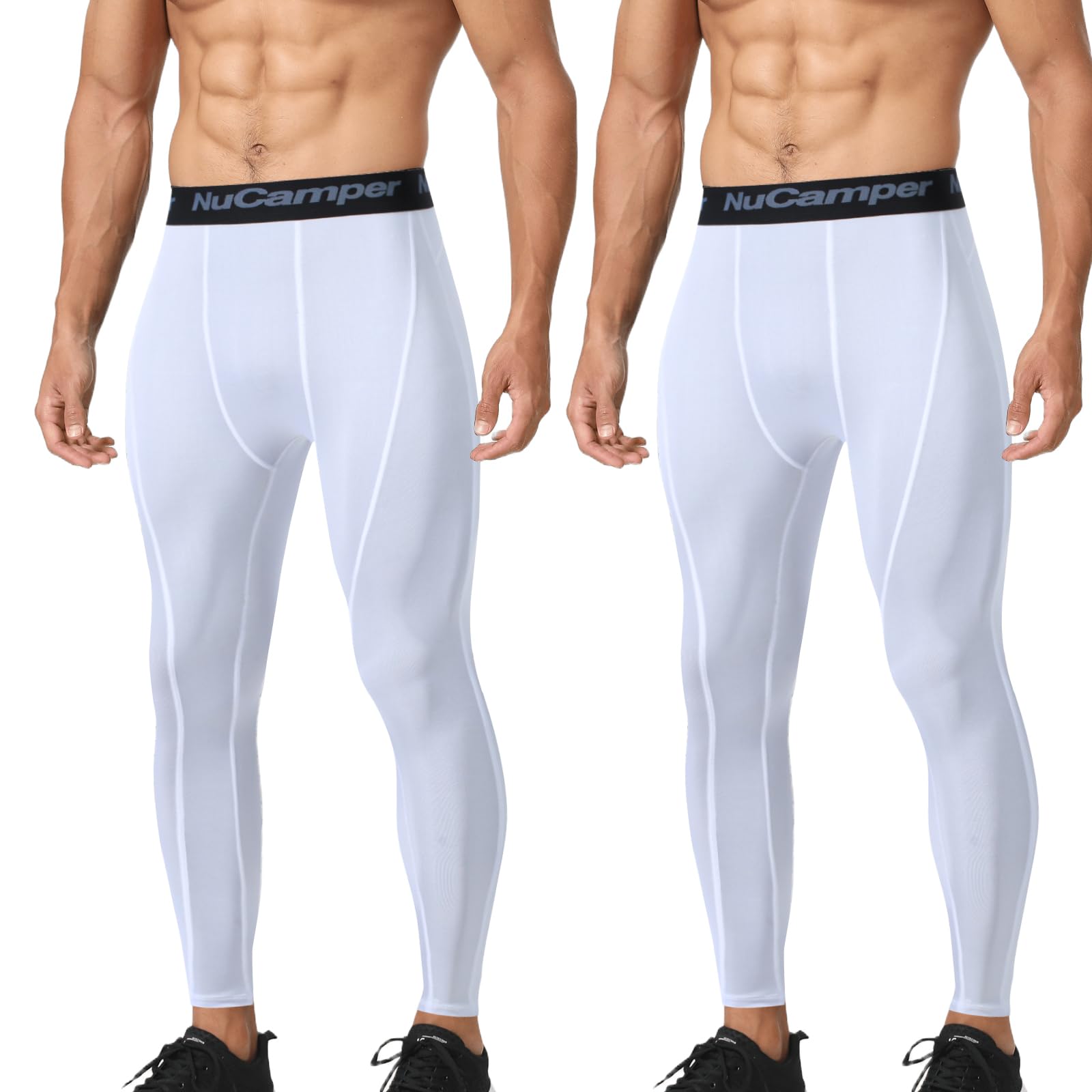 NuCamper Pantalones de Compresión para Hombres, Correr Baselayer Leggings, Secado Rápido, Entrenamiento Atlético