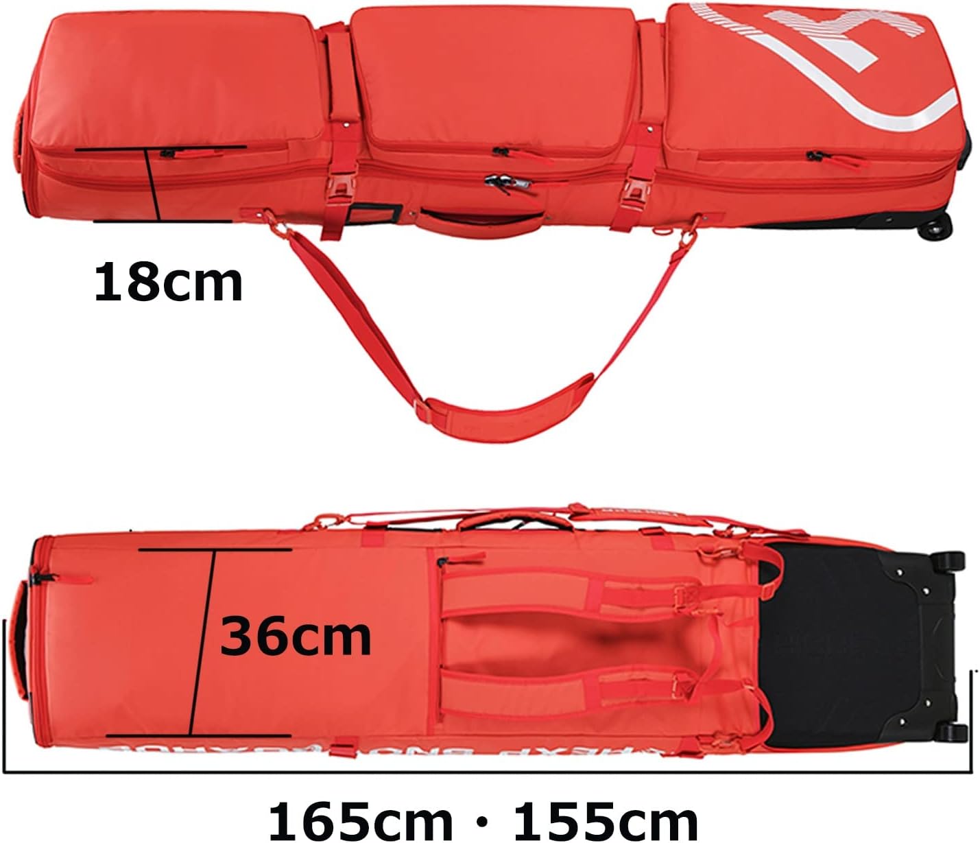 ボード・ブーツバッグ スキー 収納 大容量 ウェア、板、ブーツ