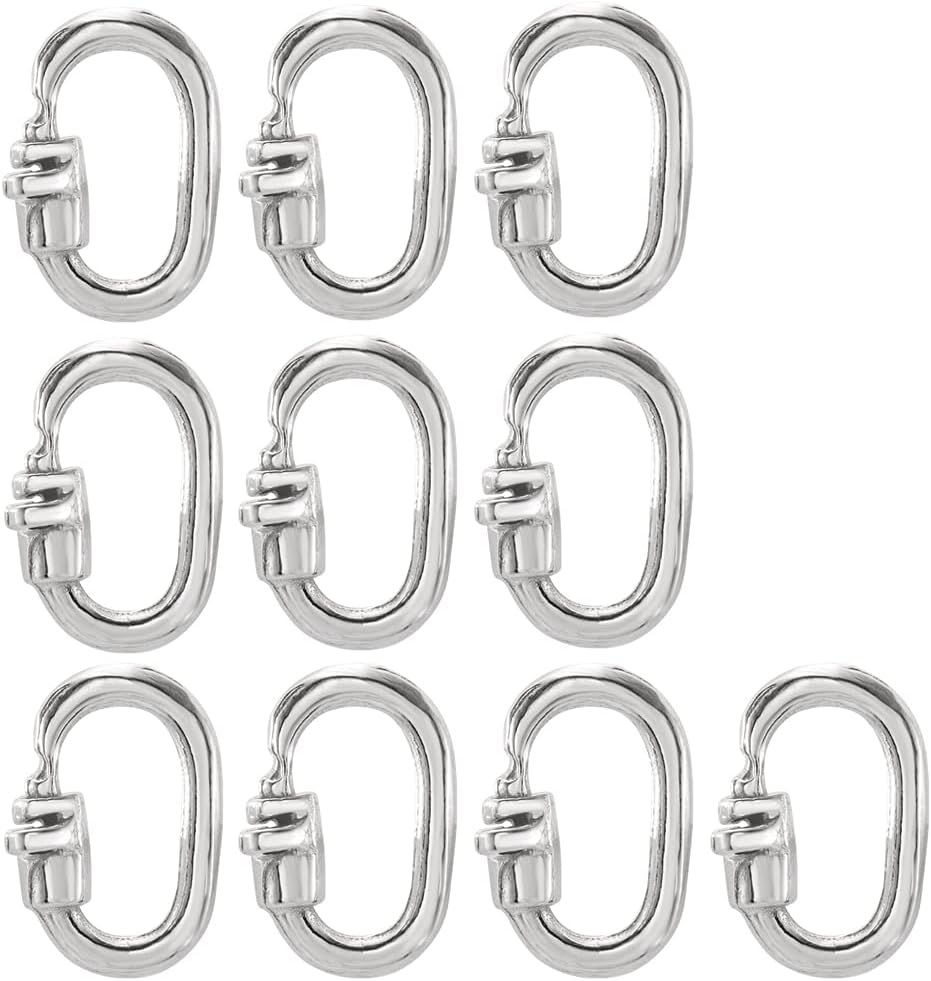 10 Solid Sterling Silver Link Lock Locking Jump Ring, 6mm x 4mm. Made in Australia