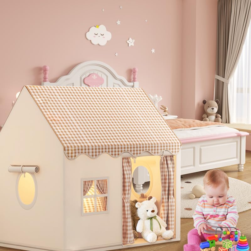 OHMG Maisonnette de Jeu d'intérieur pour Enfant, Tente de Jeu, Tente de Princesse avec fenêtres, Espace Douillet, décoration de Chambre d'enfant et Fête,garçons et Filles
