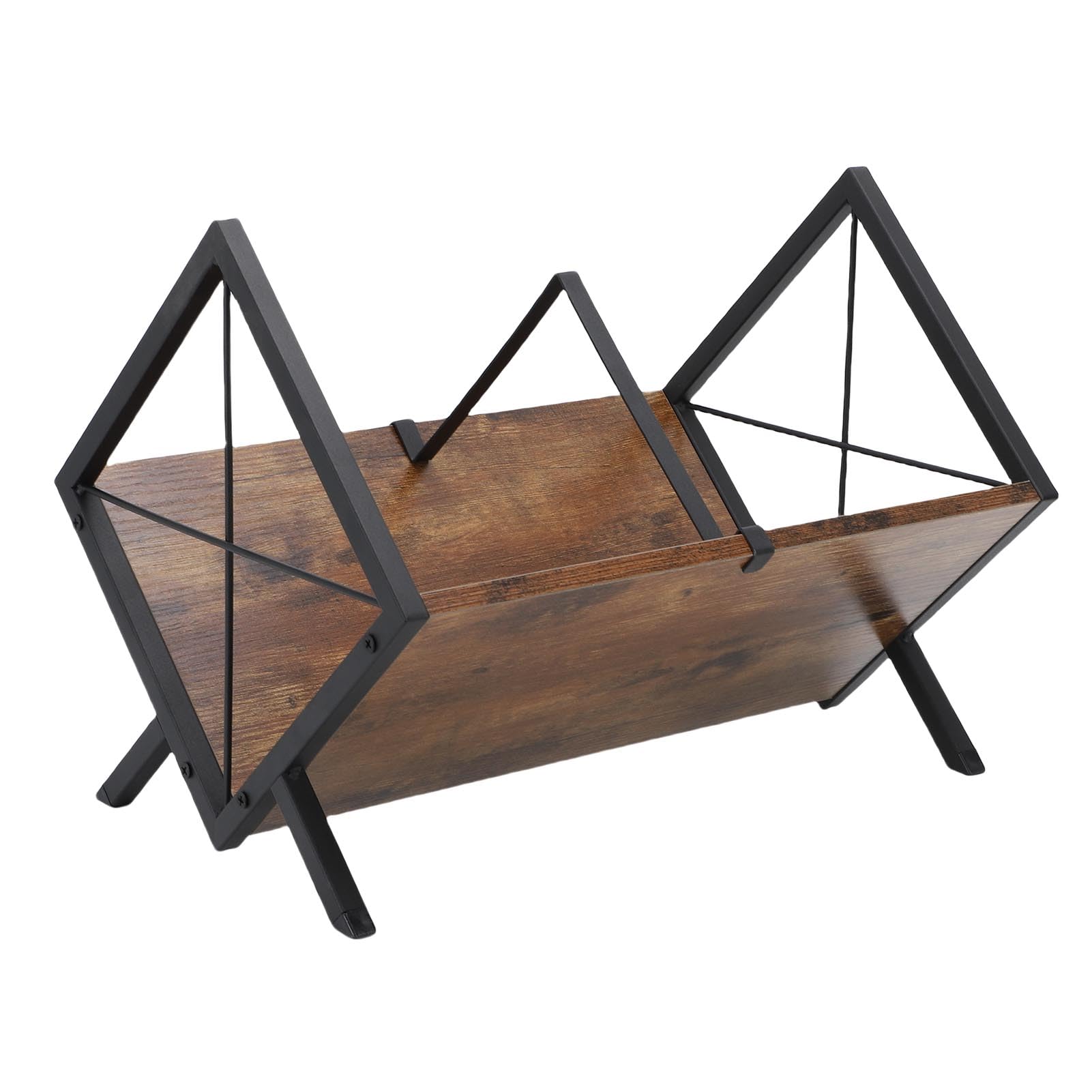 Portaoggetti per Dischi in Vinile Scaffale Organizer Vintage per Album Libri Riviste Ferro in Legno Massello per Studio Home Office