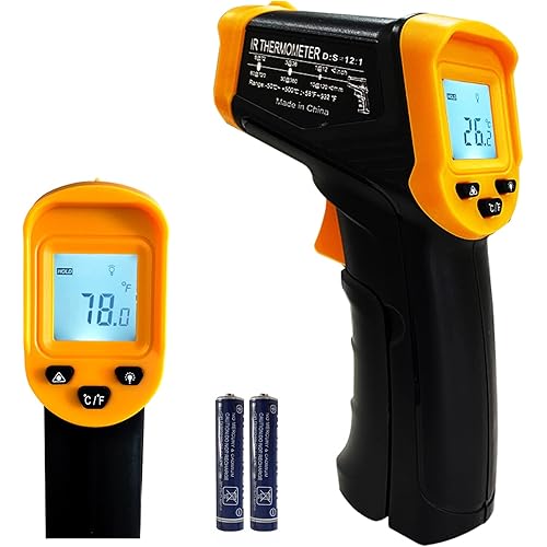 Digital Infrared Thermometer gun for cooking,BBQ,Pizza oven,Ir Thermometer with Backlight,-58℉~932℉(-50℃~500℃) Handheld Non Contact Heat Laser Temperature Gun (Not for Human)