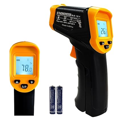 Digital Infrared Thermometer Gun for Cooking, BBQ, Pizza Oven, Ir Thermometer with Backlight