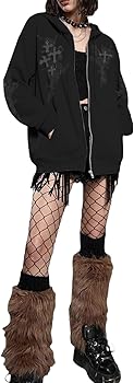 Buy Kelxjia Zip Up Hoodies Y2k Jacket Graphic Gothic Jackets
