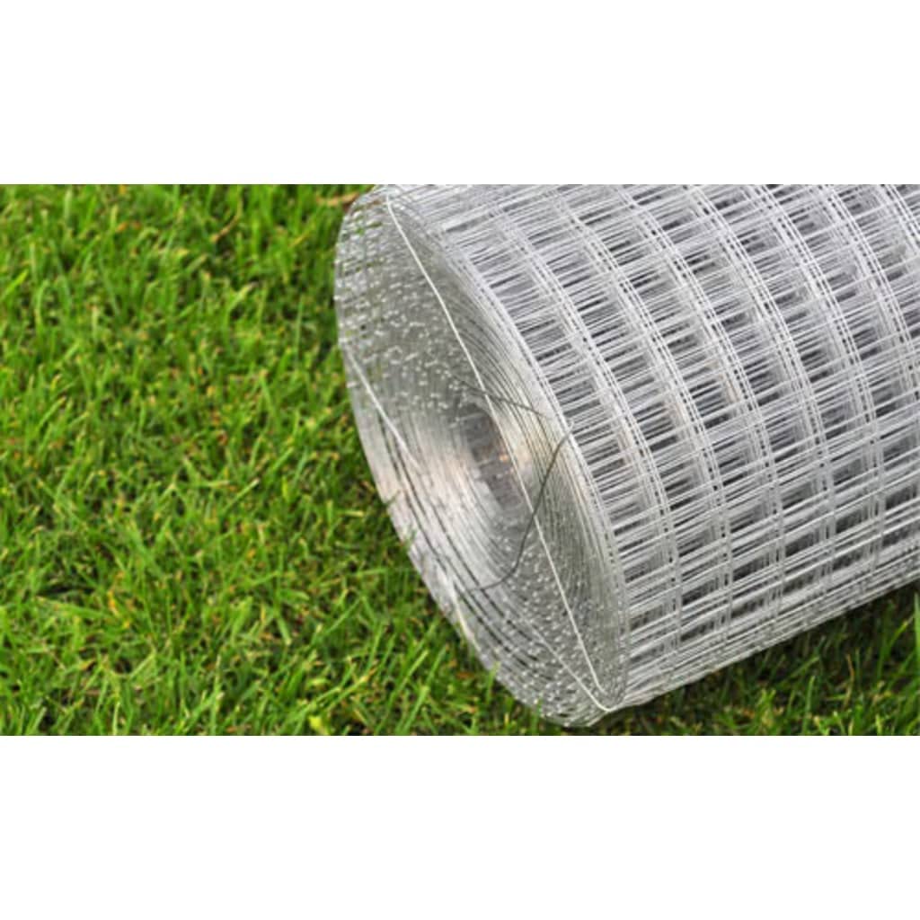 Malla de alambre de acero galvanizado plateada 25x1 m, Malla metálica para gallinero, Red de gallinero de acero, Alambrada de gallinero de acero resistente para proteger a tus aves de corral