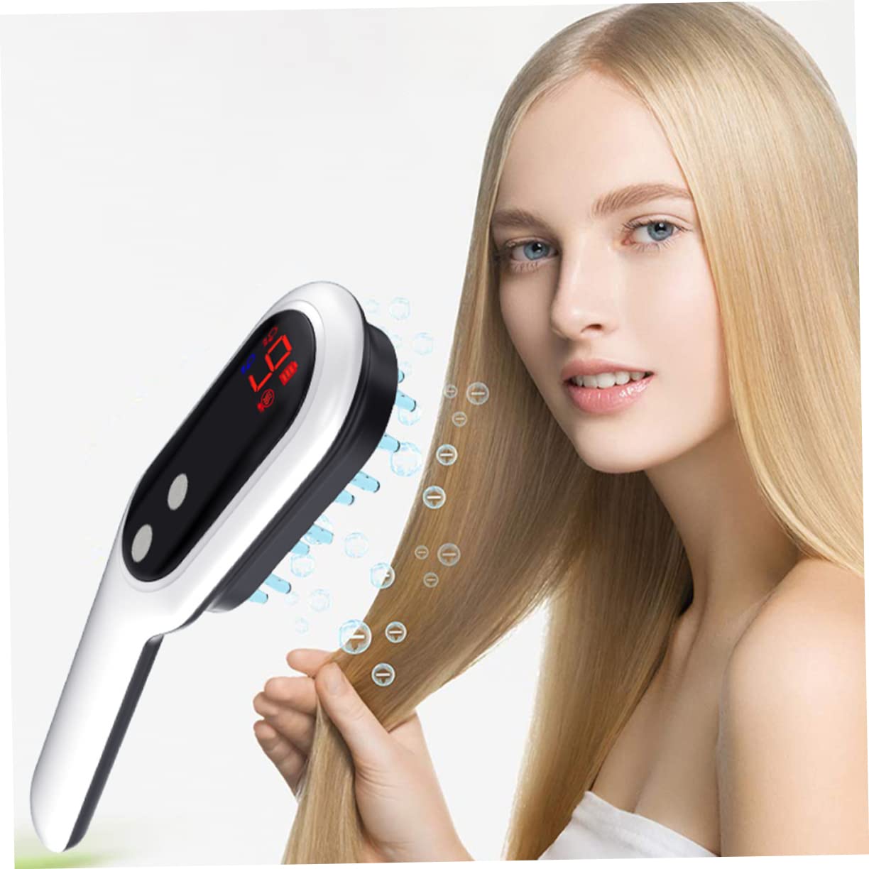 Pettine Massaggiante Elettrico per Cuoio Capelluto, Abs e Tpu | Massaggiatore Capelluto Elettrico, Rilassamento e Aumento del Flusso Sanguigno, Bianco