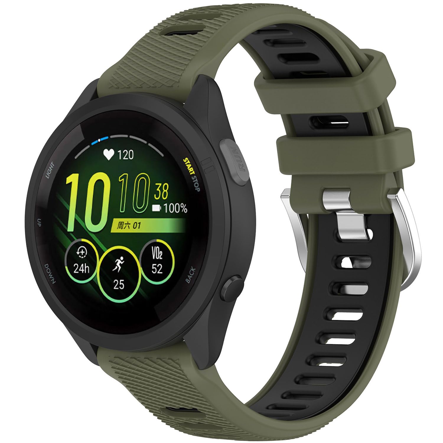 band compatible with garmin venu 2 plus/venu sq/venu/vivoactive 3 watch bands women men, soft silicone replacement sport strap for garmin forerunner 645/245 music smart watch