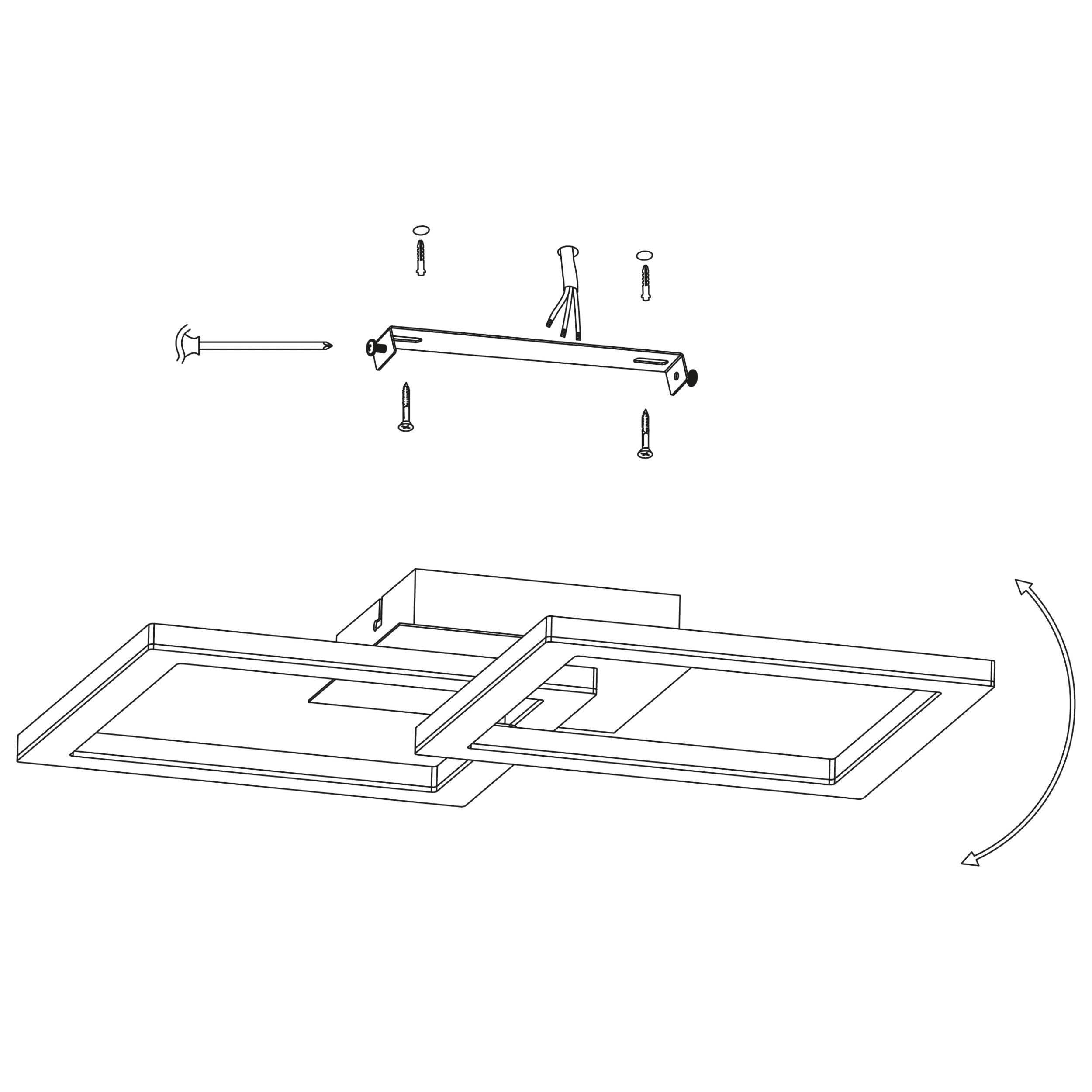 Eglo Palmaves 2 Lámpara led de techo, lámpara de salón con 2 focos, lámpara de cocina de metal plateado, plástico en blanco, lámpara led de dormitorio blanco cálido, 52,5