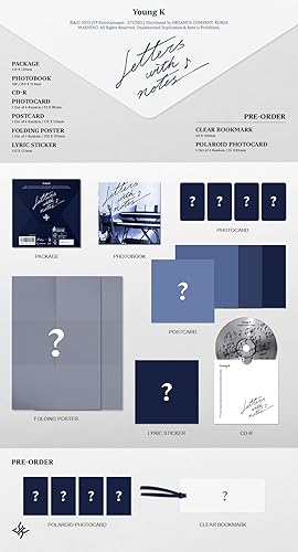 Miniatura 4 de DAY6 Young K Letras con notas 1er Álbum Completo 2 Versión SET Versión Estándar+Versión Digipack+Seguimiento Sellado