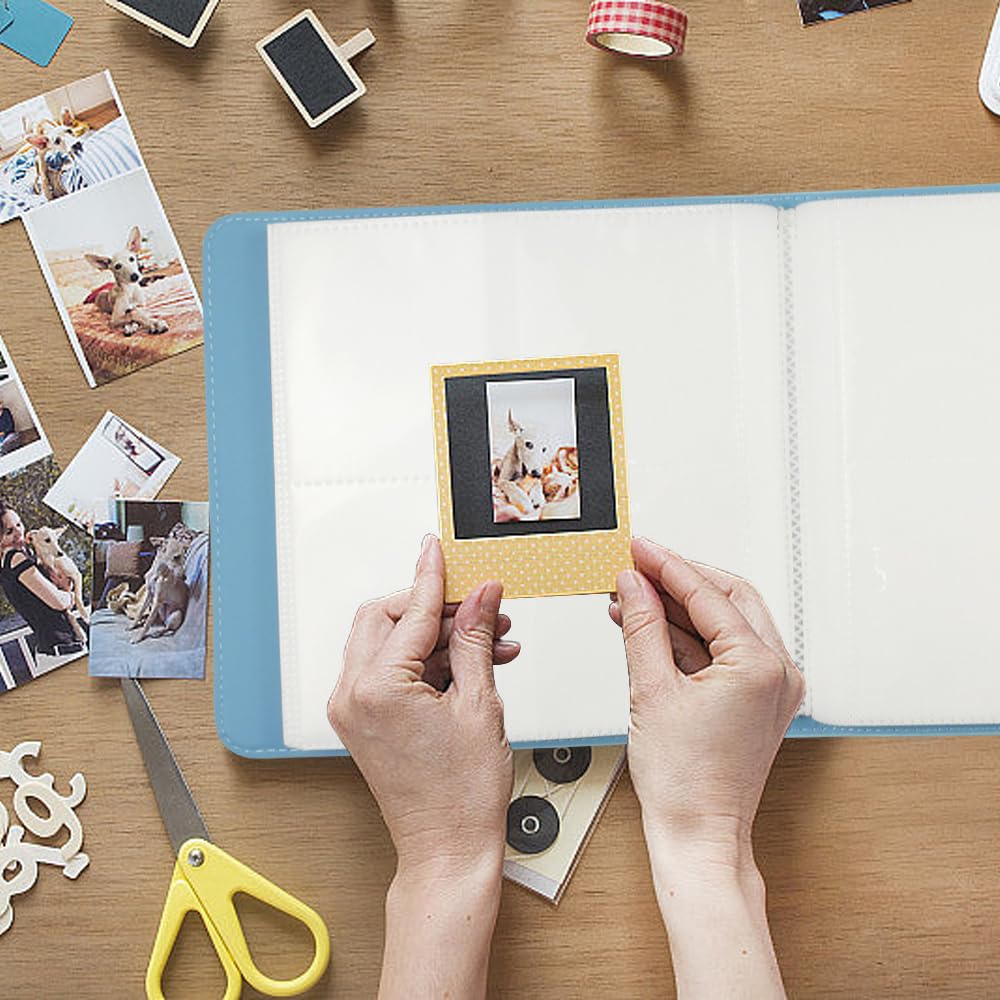 Mini Album Photo 288 Pochettes Album Instax Mini pour Film 3 Pouces pour Fujifilm Instax Square SQ1/SQ6/SQ10/SQ20 Camera, Kodak Mini 3 Square, Mini Shot 3 Square (Bleu)