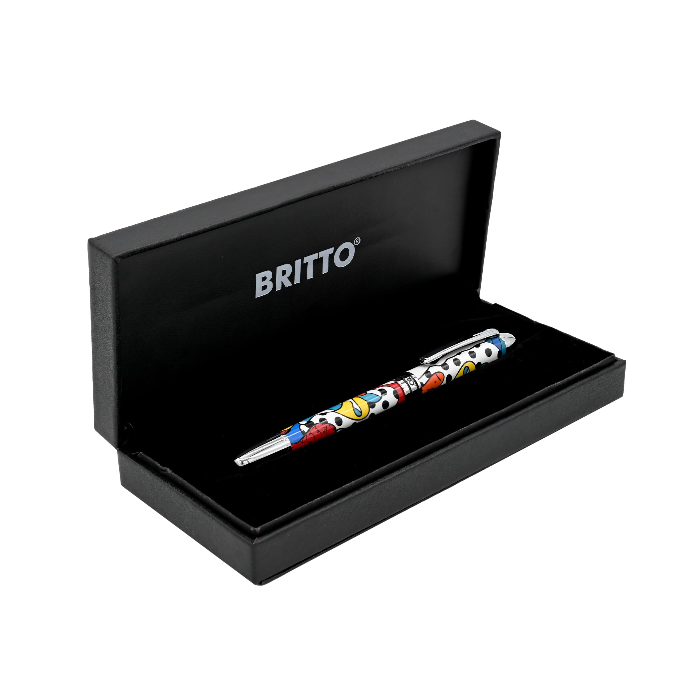 Britto Premium Rollerball Pen - Extra Fine Point with 0.5mm Premium-Grade Refillable Liquid Black Ink, Smooth Precision Writing & Quick Drying Pen for