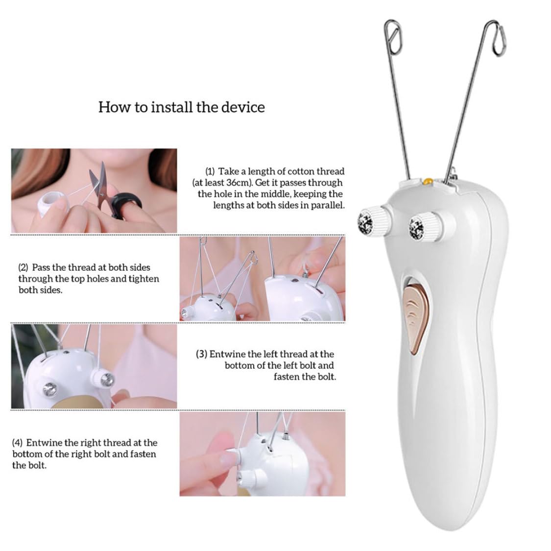 Épilateur à fil de coton épilateur Facial Rechargeable fil de coton corporel rasoir Machine beauté