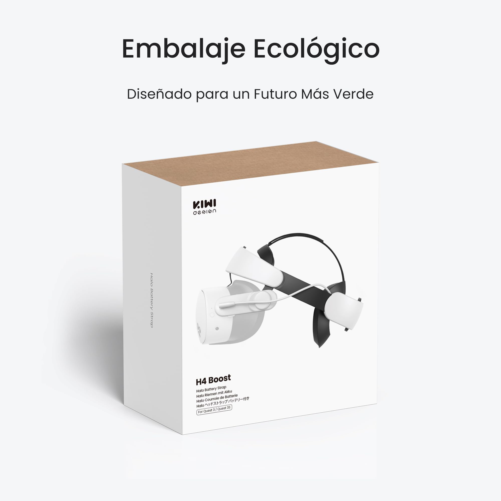 KIWI design H4 Boost Correa para la Cabeza con Batería Compatible con Meta Quest 3/3S Confort Correa Halo