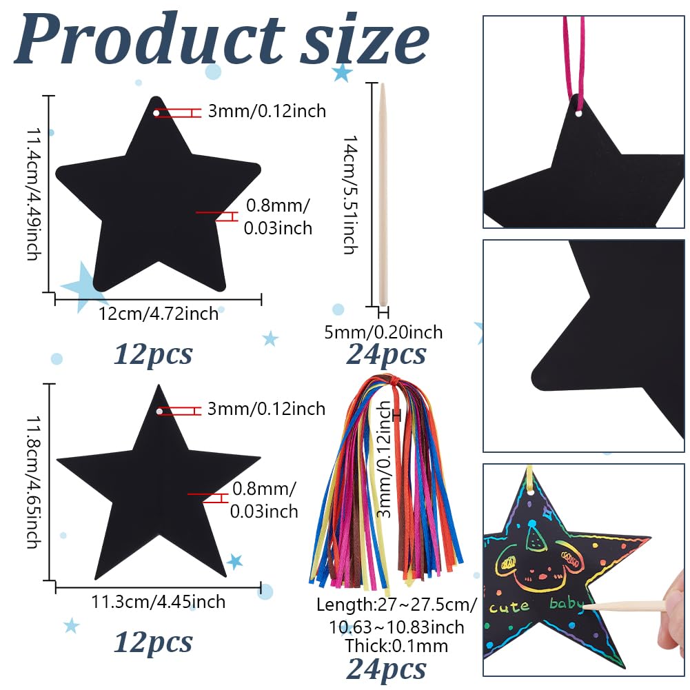 AHANDMAKER 96 Sets Star Rainbow Scratch Art Kit - Image 2