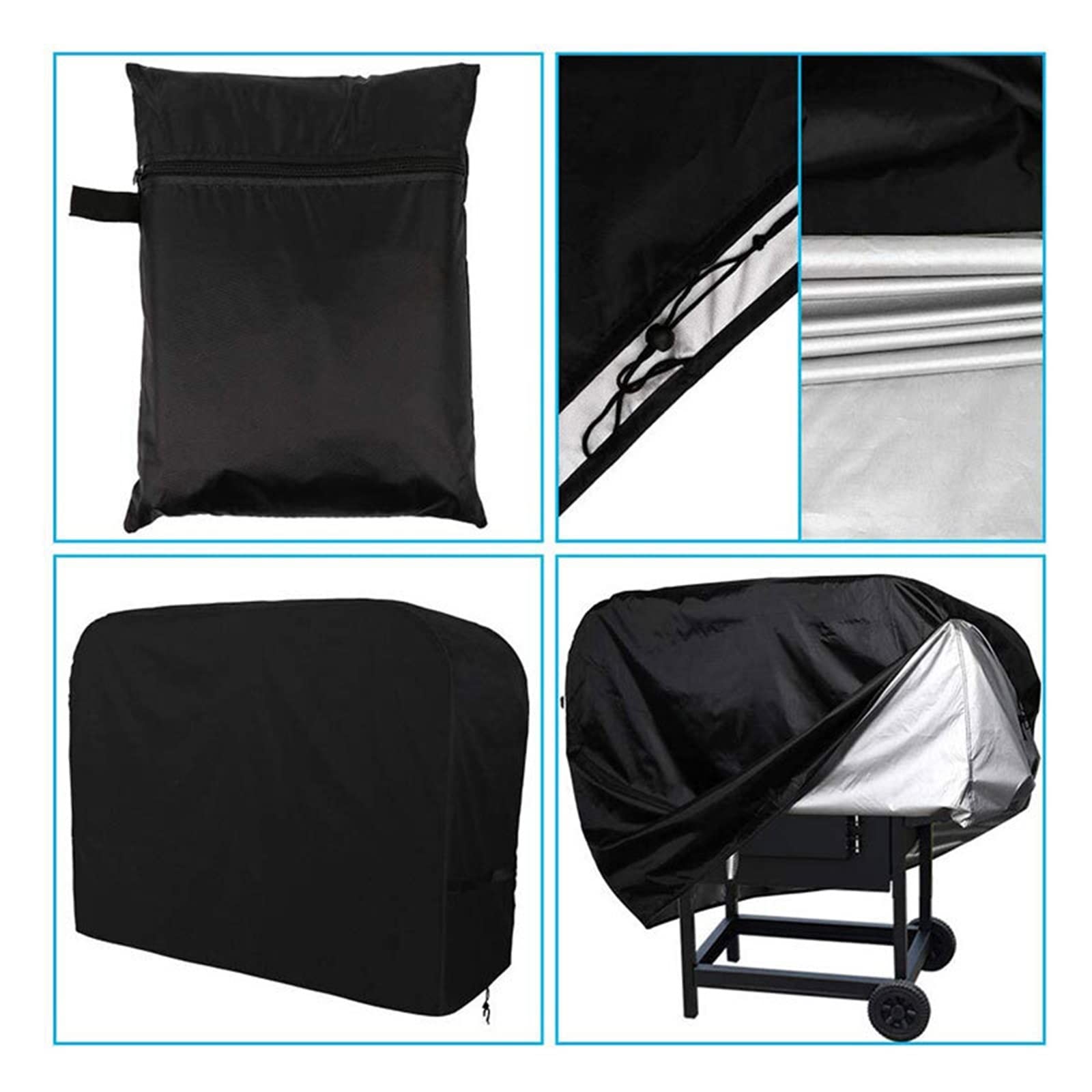 Copertura per Barbecue in Tessuto Oxford 420D, Resistente, Antipolvere, Impermeabile, con Rivestimento in PVC, antistrappo, Protettiva per Barbecue.