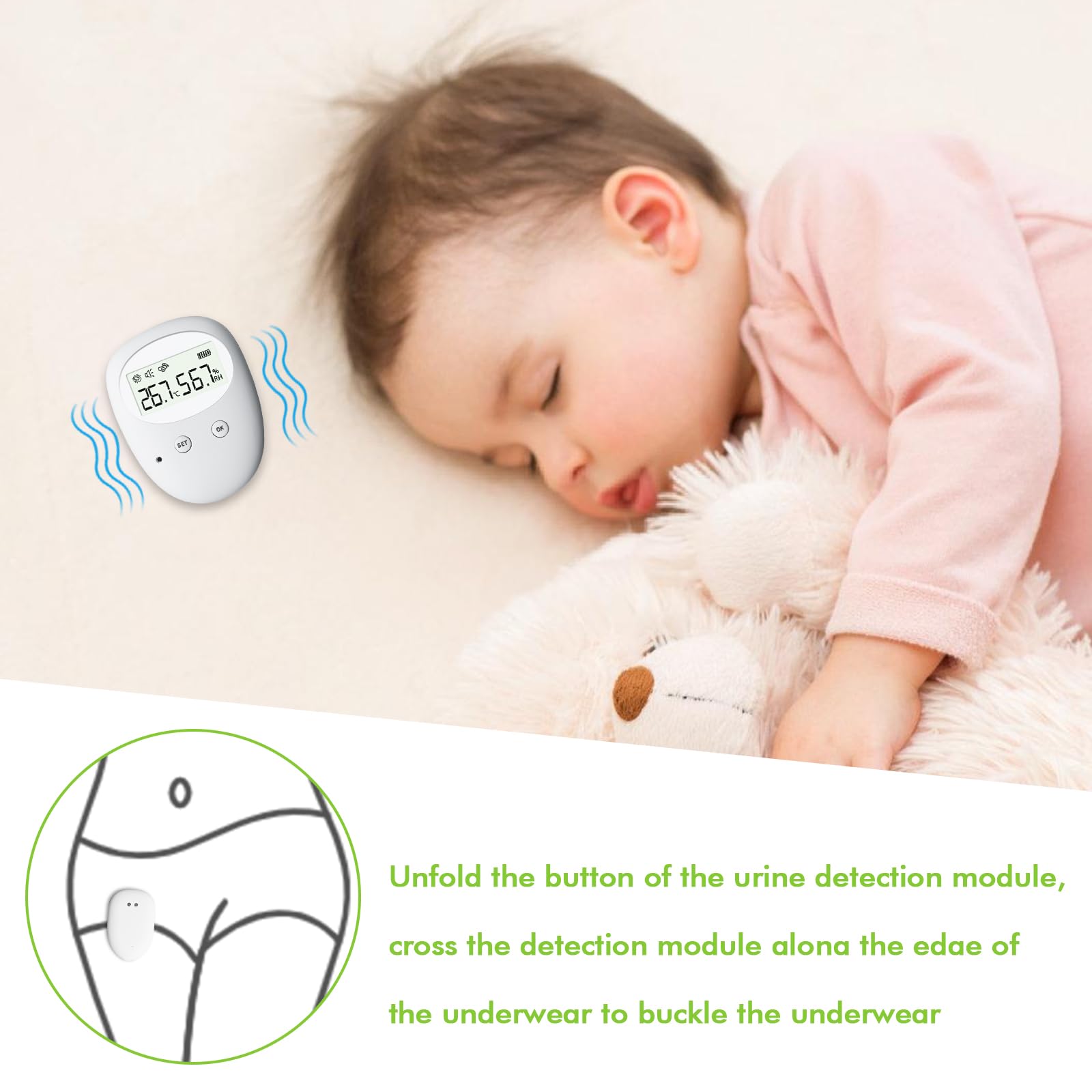 Allarme per bambini senza fili: allarme senza fili, ricarica USB, 3 modalità di lavoro, allarme per vasino con rumore e vibrazioni, per la cura degli anziani