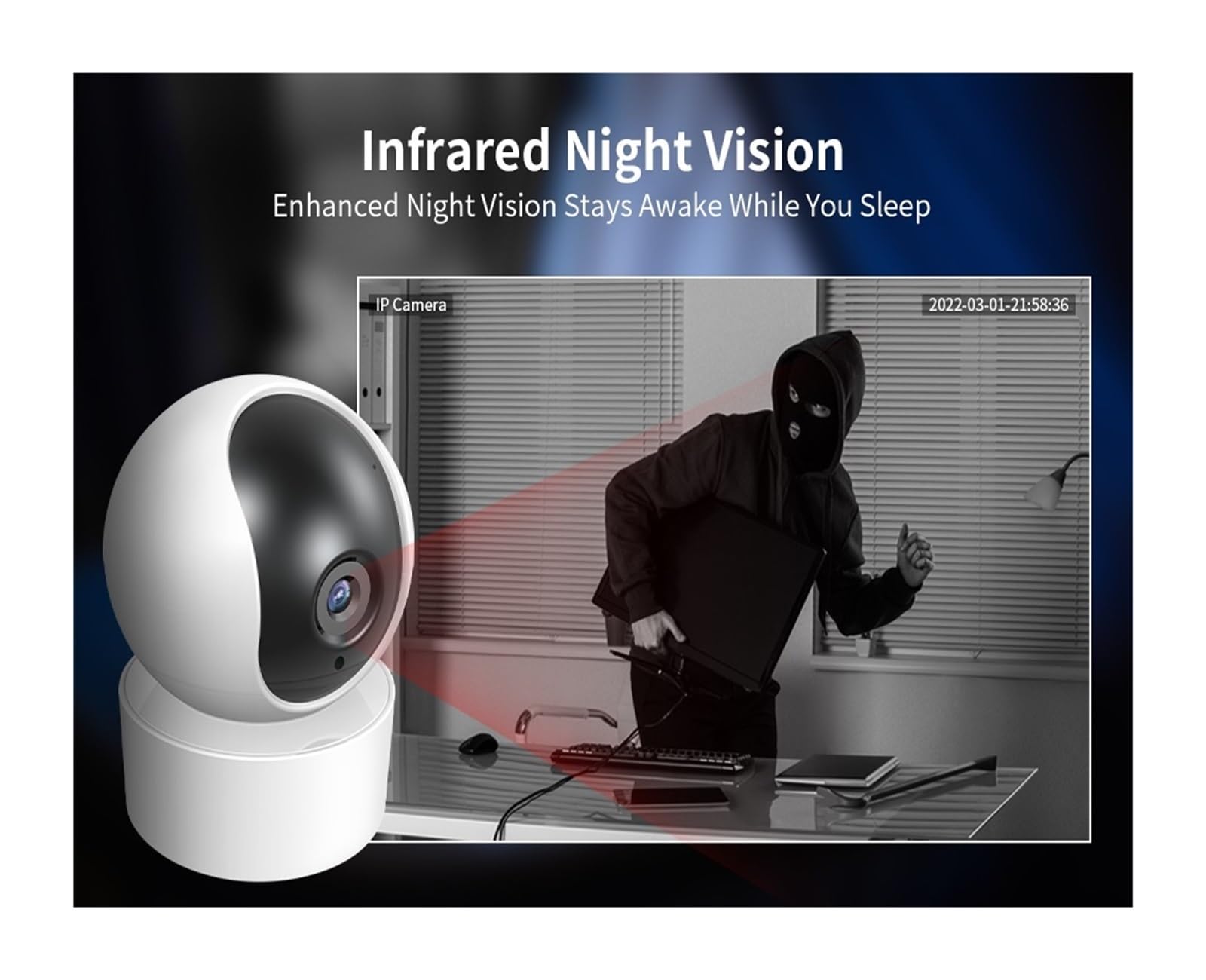 Sistema di Allarme di Sicurezza Domestica, Smart Alarm 1080P Telecamera Domestica di Sorveglianza Sicurezza IP Wireless con Controllo for Il Allarme Domestico(1080P ADD 64G Card)