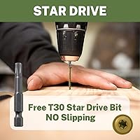 Vista 5 de LIONMAX Lag Screws 3 Inch, Structural Wood Screw #14 x 3, 50-PCS Heavy Duty Construction Screw, Rust Resistant, Washer Head, Bronze Coated Exterior